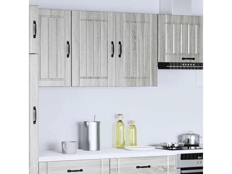  Meuble de rangement, armoire murale de cuisine lucca sonoma gris bois ingénierie shl1743  - Conforama C
