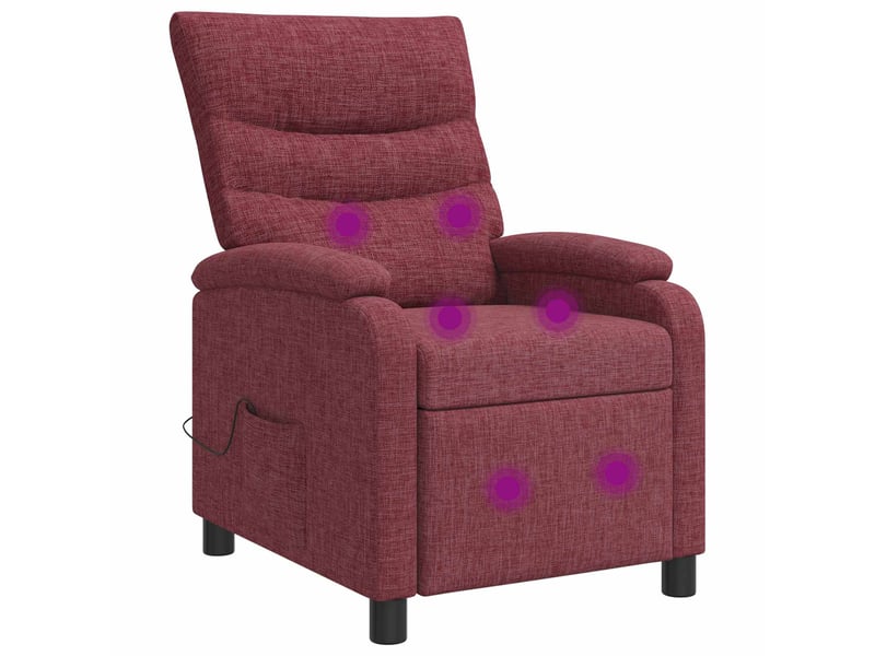  Vidaxl fauteuil de massage inclinable bordeaux tissu  - Conforama A