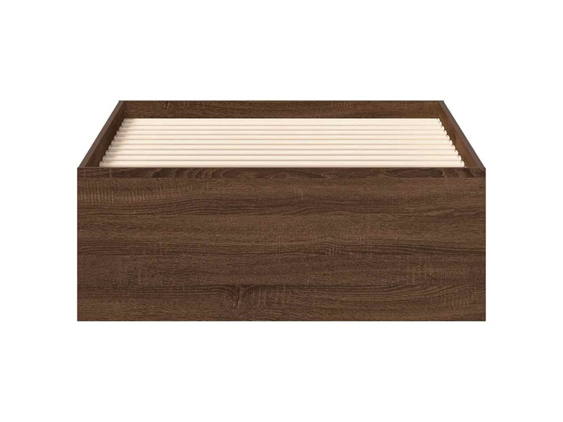  Lit simple- lit adulte -  cadre de lit sans matelas chêne marron 100x200 cm  - Conforama D