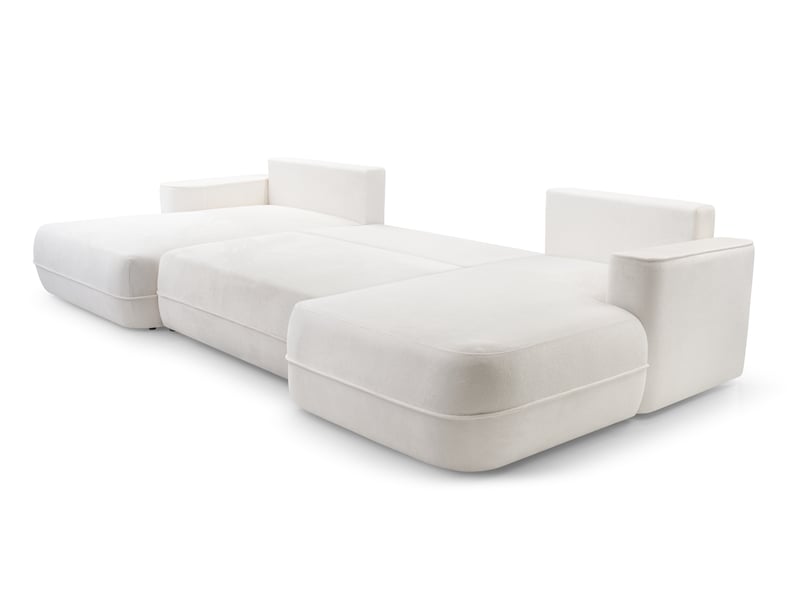  Canapé en u avec fonction lit peoni 364 cm blanc élégant Peoni - Conforama E