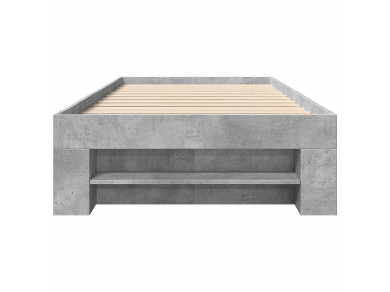 Lit simple- lit adulte - cadre de lit avec rangement avec tiroir gris béton 80 x 200 cm - Conforama D