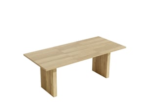 Table à manger extensible 140x90 cm mdf coloris chêne clair, 6 à 8 personnes