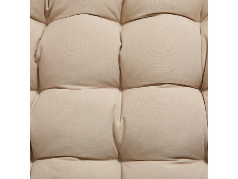 Fauteuil à bascule d’extérieur avec coussin épais et confortable, idéal pour salon, chambre et espace de lecture, structure beige avec coussin beige  - Conforama W