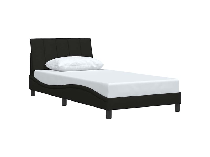  Lit simple- lit adulte -  cadre de lit sans matelas hanko noir 100x200 cm tissu  - Conforama B