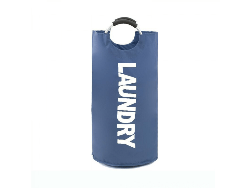  Panier à linge sale pliable avec poignée rembourrée, 90 litres, bleu marine, 38 x 79 cm  - Conforama A
