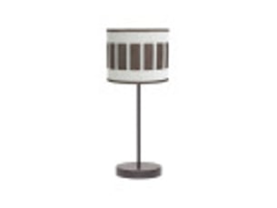 Fabrilamp ivanna lampe à poser marron blanc rouille, abat-jour cylindrique textile, 1 x e14, 43 cm