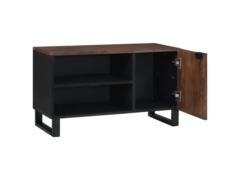  Meuble tv moderne, banc tv 80x33x46 cm noyer bois d'ingénierie shl75683  - Conforama A