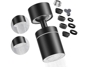 Pointe rotative double fonction aérateur, mousseur économiseur lavabo cuisine