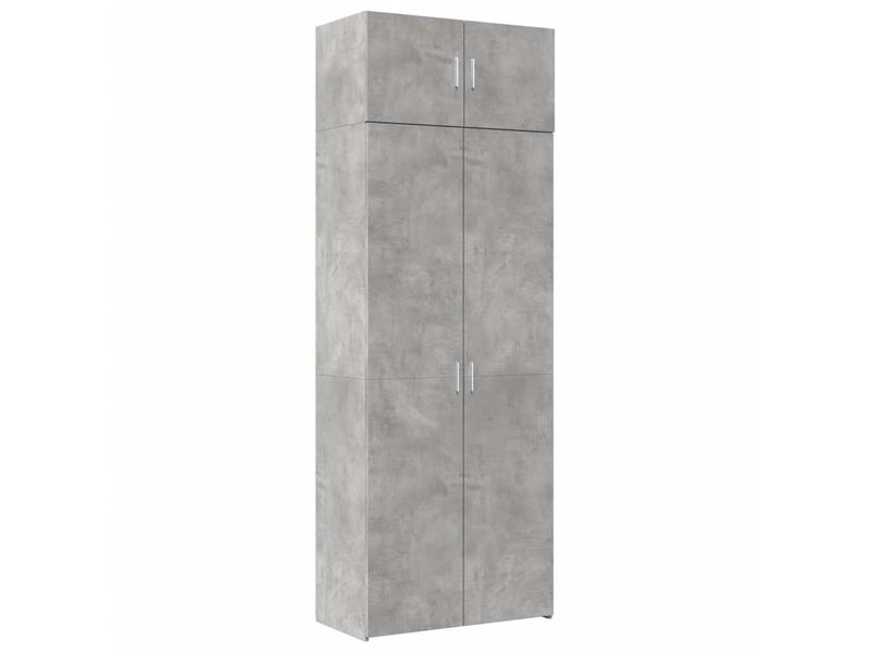  Buffet - armoire de rangement gris béton 80x42,5x225cm bois d'ingénierie  - Conforama A