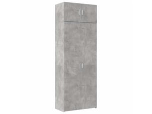 Buffet - armoire de rangement gris béton 80x42,5x225cm bois d'ingénierie