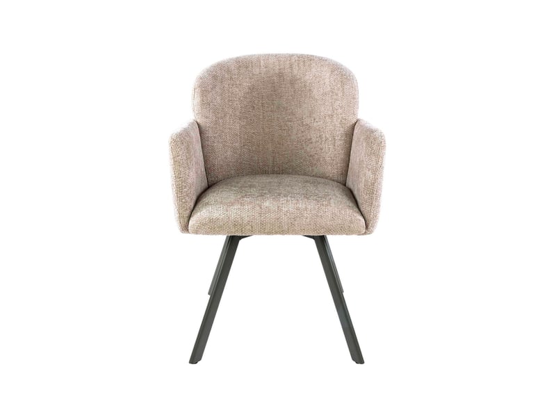  Lot de 2 fauteuils repas 58x61x85 cm en tissu texturé sable - gety  - Conforama C