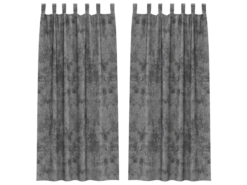  Lot de 2 rideaux en velours, rideaux de fenêtre gris 245 x 140 cm velours cf44207  - Conforama A