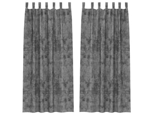 Lot de 2 rideaux en velours, rideaux de fenêtre gris 245 x 140 cm velours cf44207
