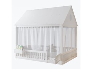 Lit cabane 140x200 cm <strong>STILVORA</strong>  <strong></strong> coloris blanc