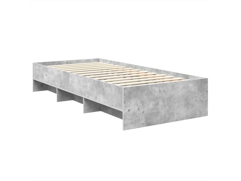  Lit simple- lit adulte -  cadre de lit gris béton 80 x 200 cm bois d'ingénierie  - Conforama D
