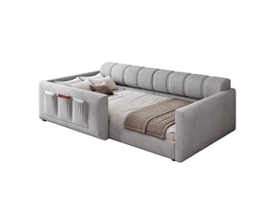 Lit banquette 90x200 cm LEYTN coloris gris