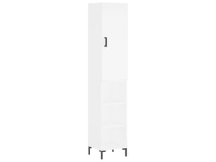 Buffet haut - bahut - meuble de rangement blanc 34,5x34x180 cm bois d'ingénierie