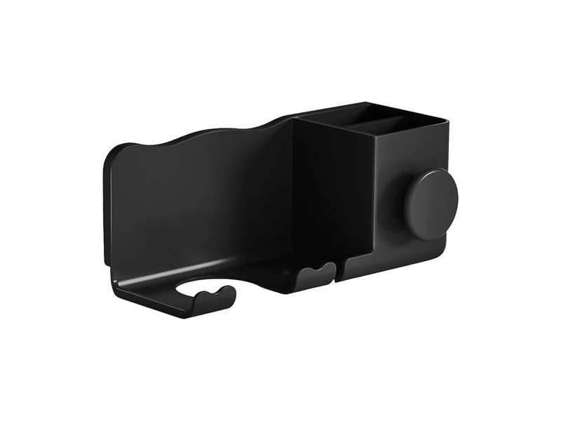  Support mural pour sèche-cheveux, support adhésif pour sèche-cheveux, support en plastique et meuble-lavabo (noir 9,35 pouces)  - Conforama A