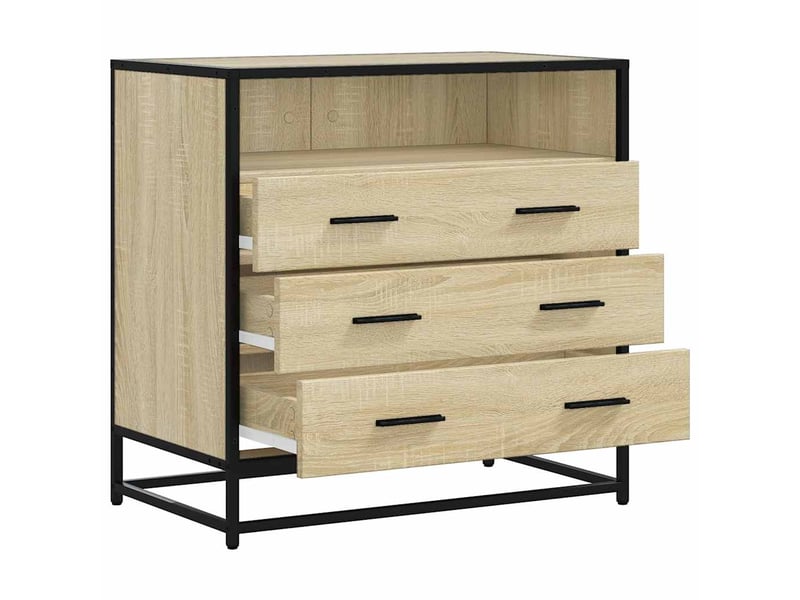  Commode chambre adulte, armoire à tiroirs chêne sonoma 70x41x70cm bois d'ingénierie shl277  - Conforama E