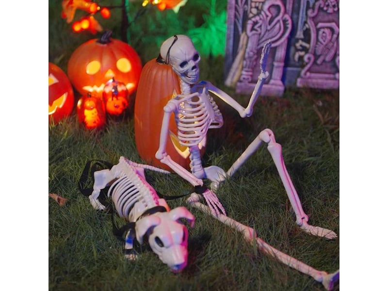  Squelette de décoration halloween 2 pc blanc 155 x 38.5 cm cf61973  - Conforama C