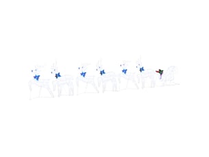 Lot de 7 rennes led, éclairage de noël, décoration de noël blanc 43 x 18 x 66 cm tissu cf62098