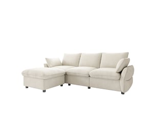 Canapé d'angle droit fixe <strong>MODENUIT </strong> <strong></strong> 3 places Tissu Beige