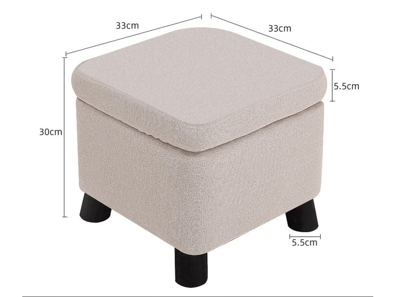  Repose-pieds avec rangement beige 33x33x30cm  - Conforama B