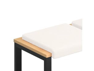 Lot de 2 coussins de banc, coussins d'assise, coussins pour chaisecanapé tissu sherpa crème profondeur 35 cm cf52514