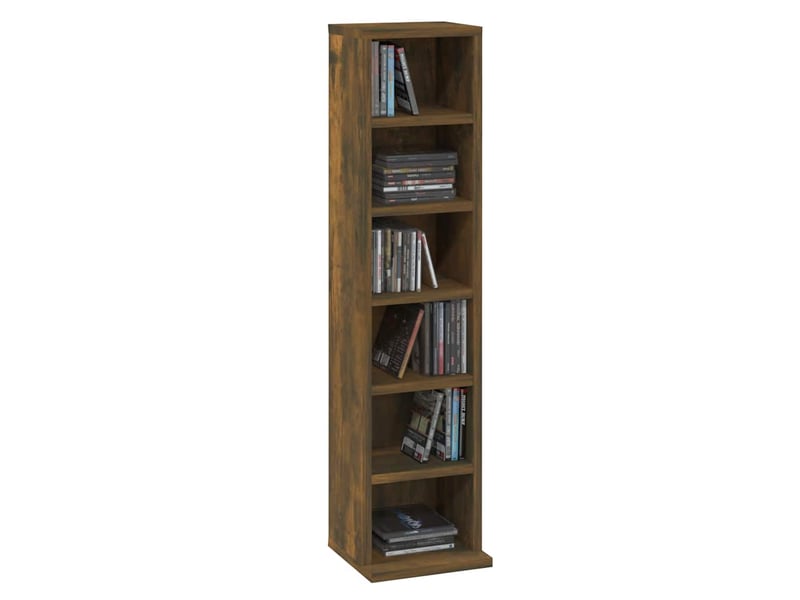  Petite bibliothèque, armoire à cd chêne fumé 21x20x88 cm bois d'ingénierie  - Conforama D