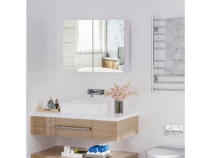 Armoire de toilette murale avec miroir en mdf blanc