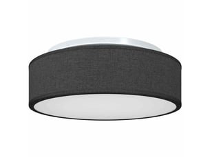 Lampe de plafond, plafonnier noir 38x38x13,5 cm tissu shl8206