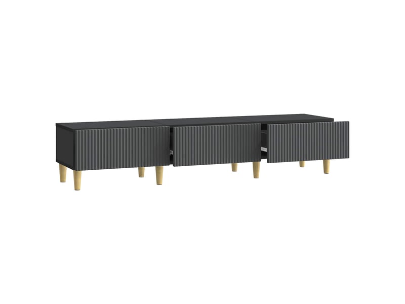  Meuble tv - banc tv - meuble de rangement 147 x 34,5 x 30 cm noir bois d'ingénierie  - Conforama E