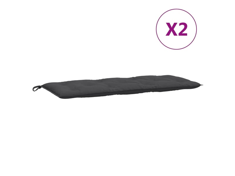  Lot de 2 coussins de banc de jardin, coussins d'assise anthracite mélangé tissu cf58618  - Conforama D