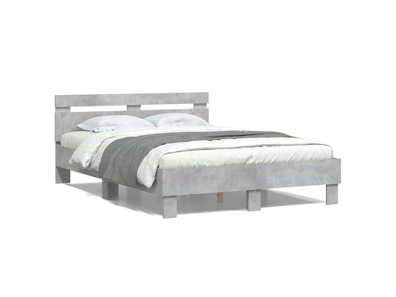  Lit double- lit adulte -  cadre de lit sans matelas gris béton 135x190 cm  - Conforama A