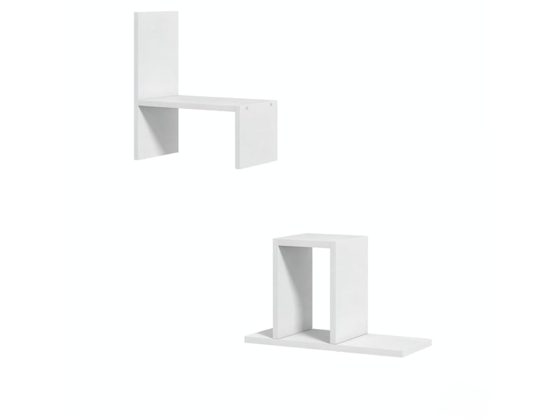  Lot de 2 étagères de bureau modulables,mdf mélaminé,blanc  - Conforama A