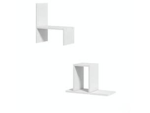 Lot de 2 étagères de bureau modulables,mdf mélaminé,blanc
