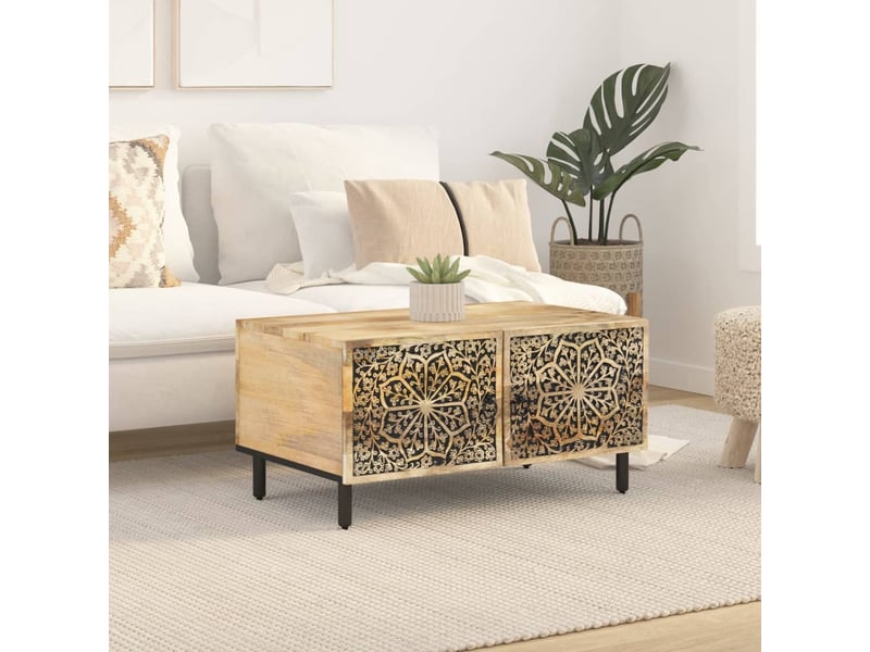  Table basse | table d'appoint salon 80x50x40 cm bois de manguier massif  - Conforama C