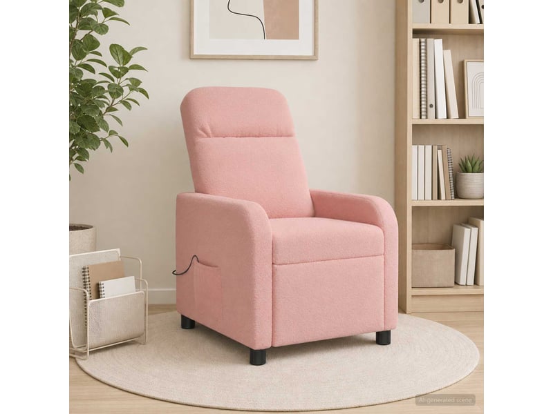  Vidaxl fauteuil de massage inclinable rose bouclé  - Conforama B