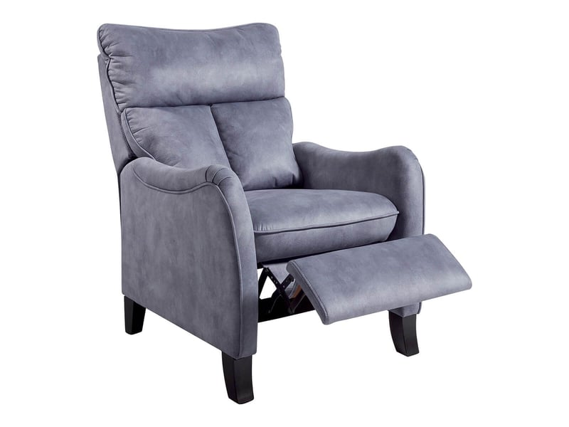  Fauteuil relax manuel tissu microfibre aspect suédine bleu - amboise AMBOISE - Conforama D