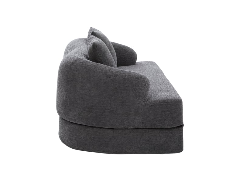  Canapé convertible 2 places en tissu chenille gris foncé W3056P469336 - Conforama B