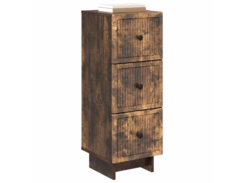  Armoire de rangement bureau, armoire à tiroirs chêne fumé 33 x 34,5 x 90 cm shl97  - Conforama C