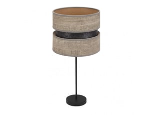 Lampe de table fabrilamp colet e27 noir bois gris 61 x 30 x 30 cm