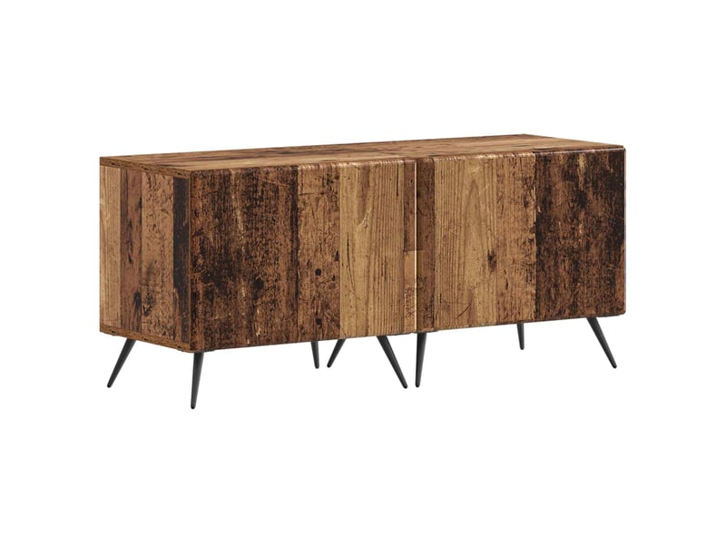Meuble tv - banc tv - meuble de rangement led breda 3 pcs bois ancien bois d'ingénierie - Conforama D