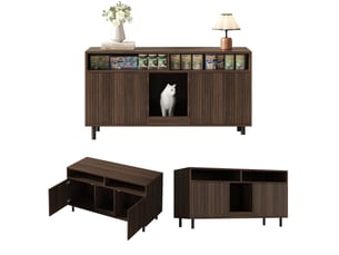 Buffet 2 porte(s)  0 tiroir(s) OKWISH  - 120 cm coloris marron 