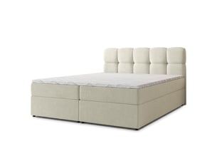 Lit avec rangement 160x200 cm <strong>MASSENO</strong> <strong></strong> coloris beige