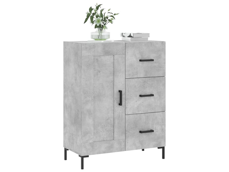  Buffet - bahut - meuble de rangement gris béton 69,5x34x90 cm bois d'ingénierie  - Conforama C