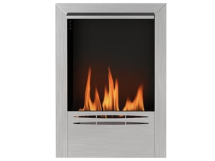 Cheminée bioéthanol à encastrer en acier inoxydable, réservoir 0,9 l, 48 x 18 x 59 cm