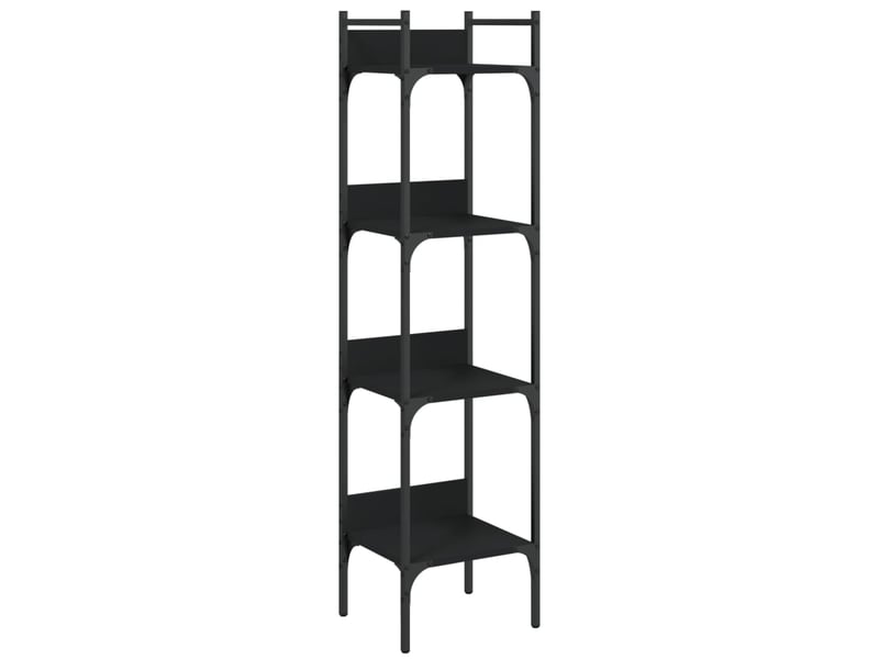  Bibliothèque à 4 niveaux, armoire à livres noir 35x30x138,5 cm bois d'ingénierie  - Conforama A