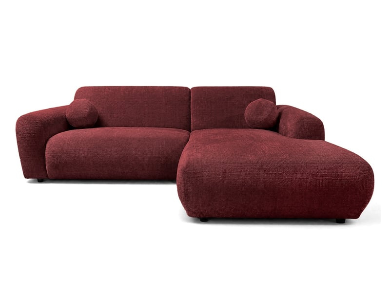  Louise - canapé d'angle droit 4 places en velours texturé - best mobilier - cherry LOUISE - Conforama A