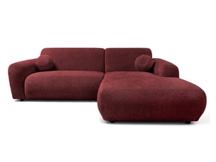 Canapé d'angle droit fixe BESTMOBILIER LOUISE 4 places Velours Cherry
